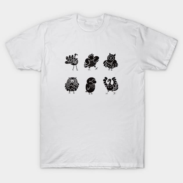 Birds noire edition T-Shirt by Frenchie Boops 